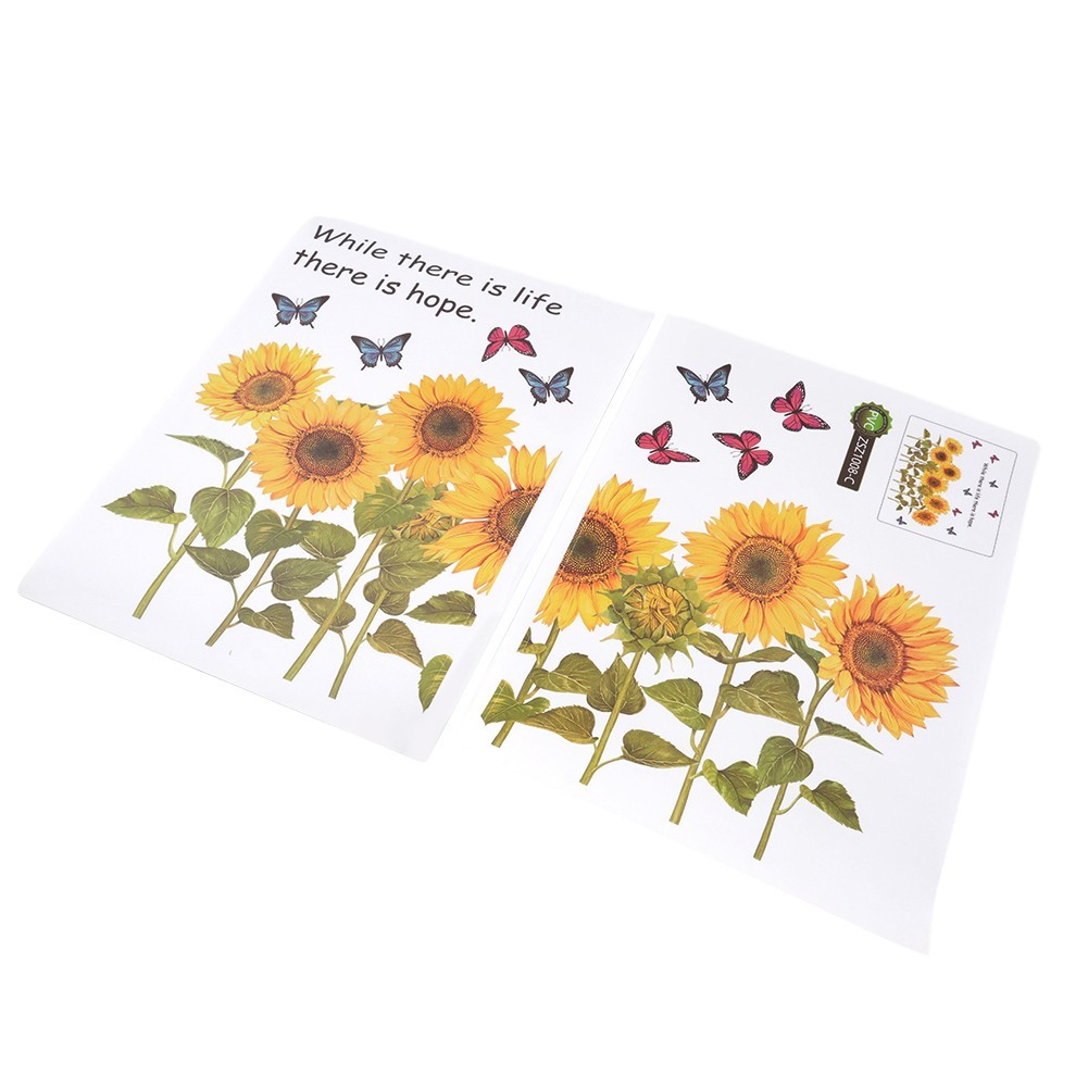 Fashionable Removable Sunflower Wall Sticker Flower Decor Waterproof Decals
