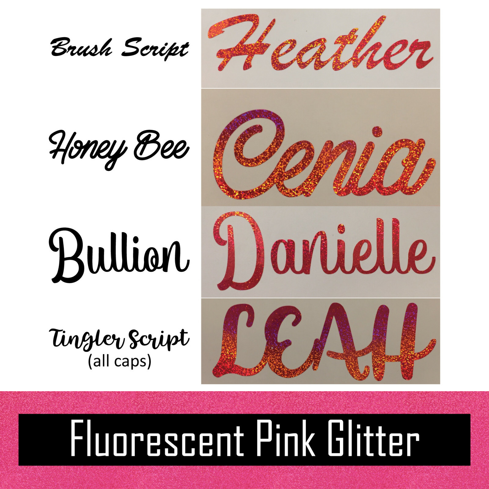 Glitter Custom Text Name Vinyl Decal Sticker for Yeti Tumbler iPhone Samsung