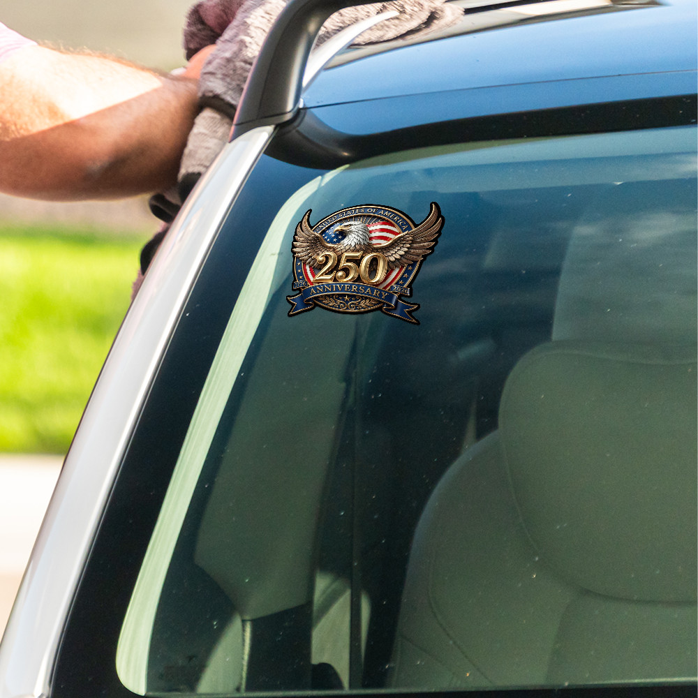 USA 250 Anniversary Bald Eagle Patriotic Vinyl Sticker Decal Car Window (3"x3")