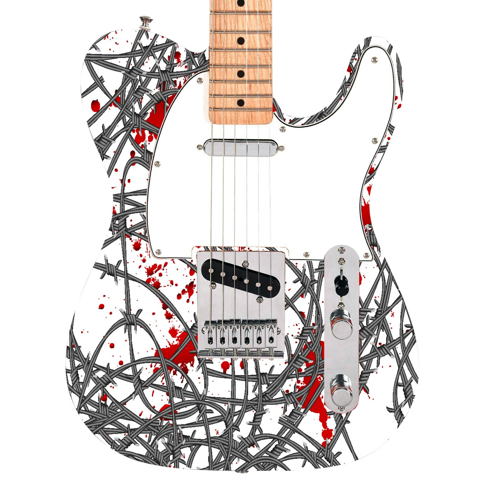 Guitar,Bass,Acoustic Skin Wrap Laminated Vinyl Decal Sticker The Blood Wire GS98