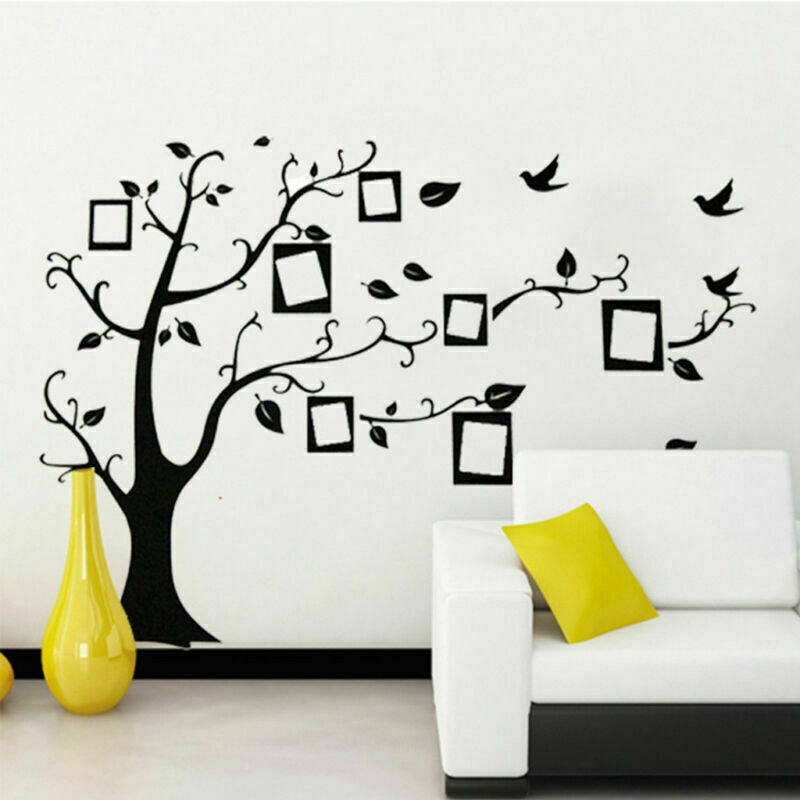 Simple Family Tree Wall Decal Sticker Large Vinyl Photo Picture Frame Room Decor