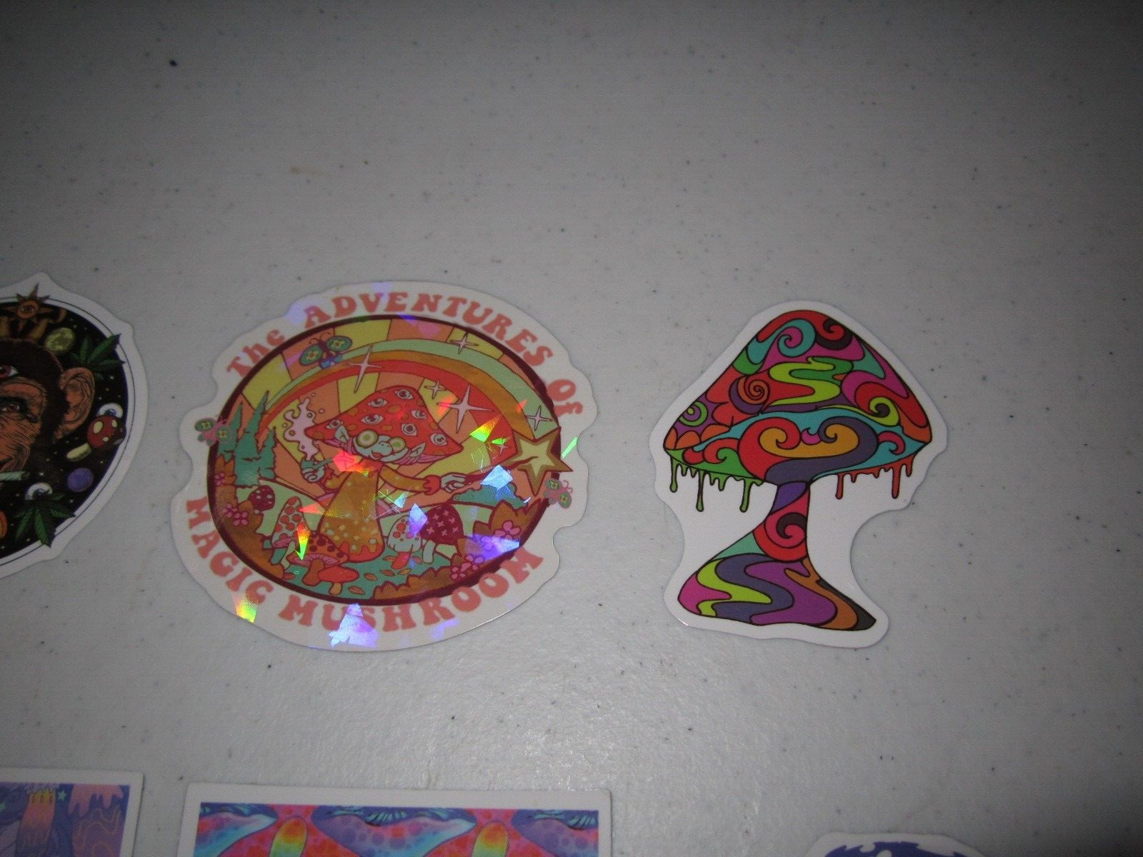 Lot Of 14 The Adventures Of Magic Mushroom Sticker ~ Funny Psychedelic GD Decals