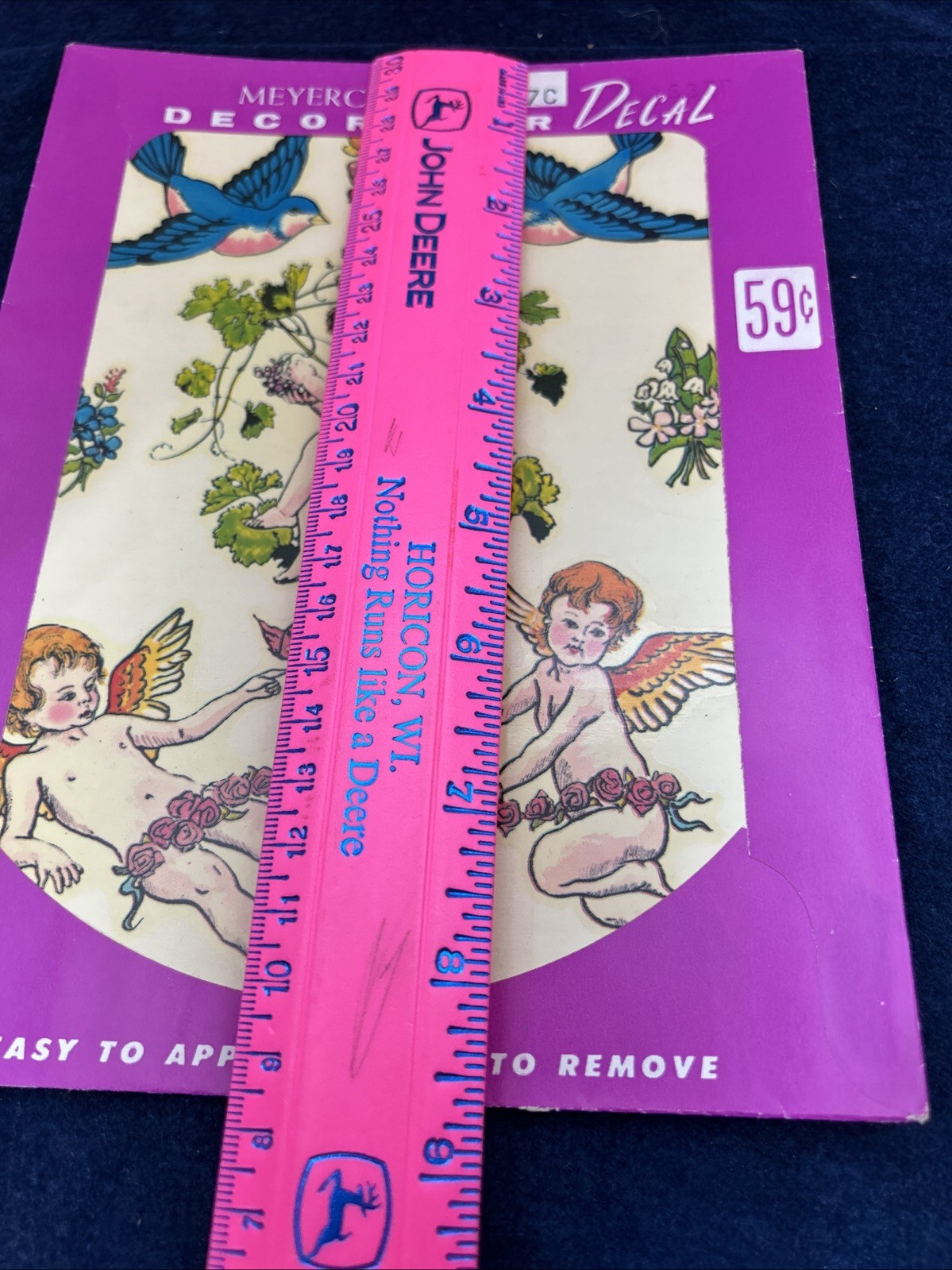 meyercord decals vintage Cherubs Blue Birds Floral 1537C Craft Decorative Decal