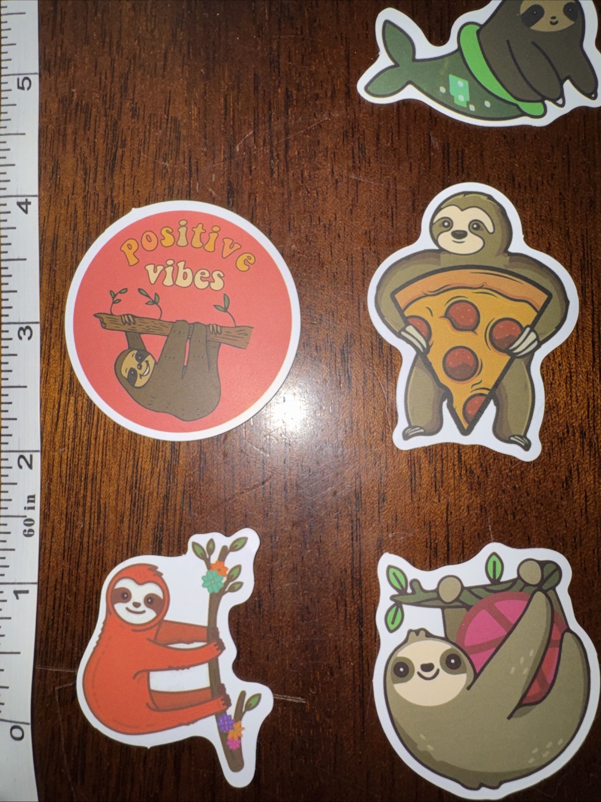 7 Cute Sloth Decal Vinyl Stickers Phone Laptop 1.5 Inches