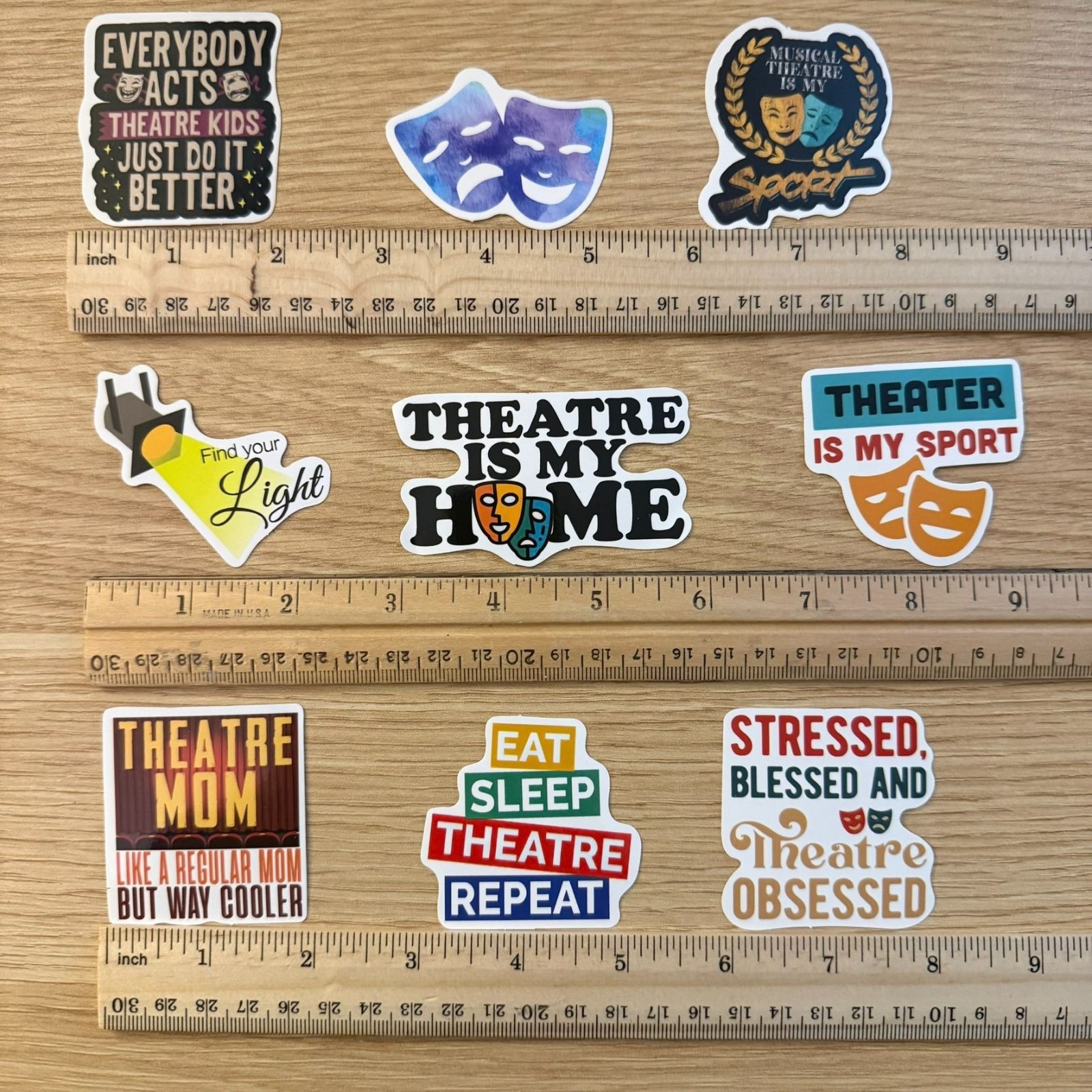 Comedy and Tragedy Masks Vinyl Sticker Theater Drama Waterproof Performers No11