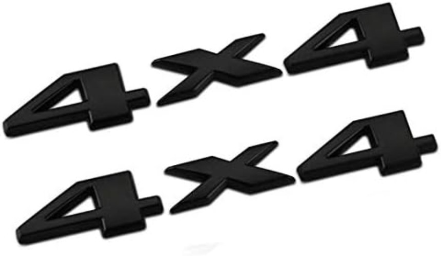 2-Pack 3D Car Emblem Stickers in Glossy Black – Universal Fit for Custom Style