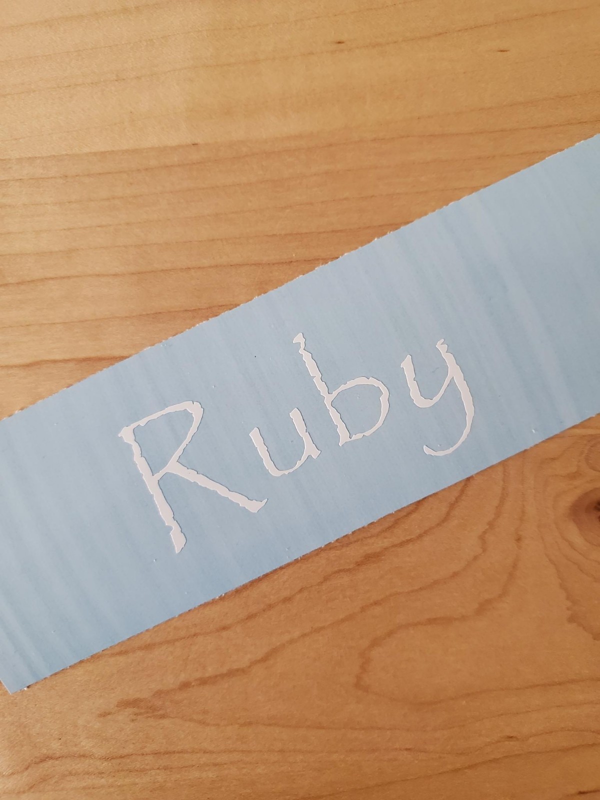 RUBY pet name Sticker Vinyl Decals 8" (2) PAIR WHITE- Dog Cat Pet Puppy FAST
