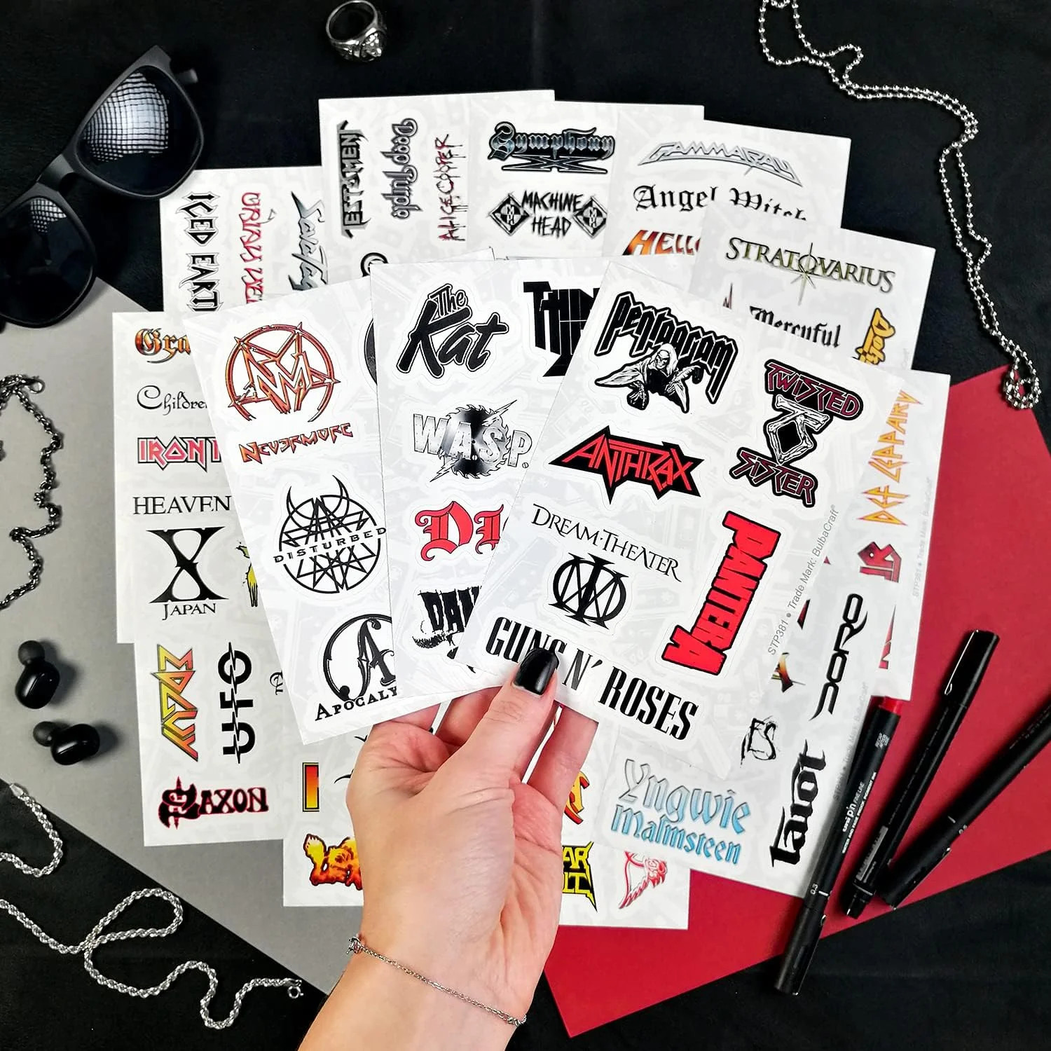 BulbaCraft 100Pcs Heavy Metal Band Stickers, Rock Stickers, Heavy Metal Gifts fo
