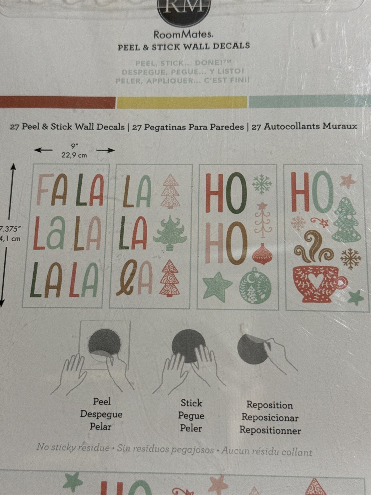 Room Mates Peel & Stick Wall Decals RMK4833SCS FA LA LA LA 27 Decals