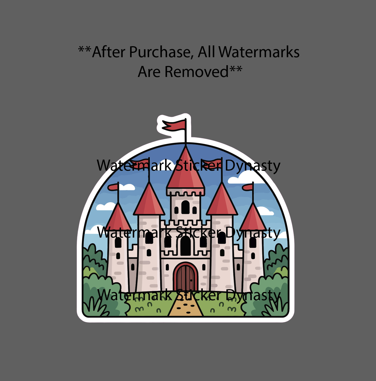 Medieval Castle Sticker Waterproof Decal Cartoon History Kingdom Gift NEW