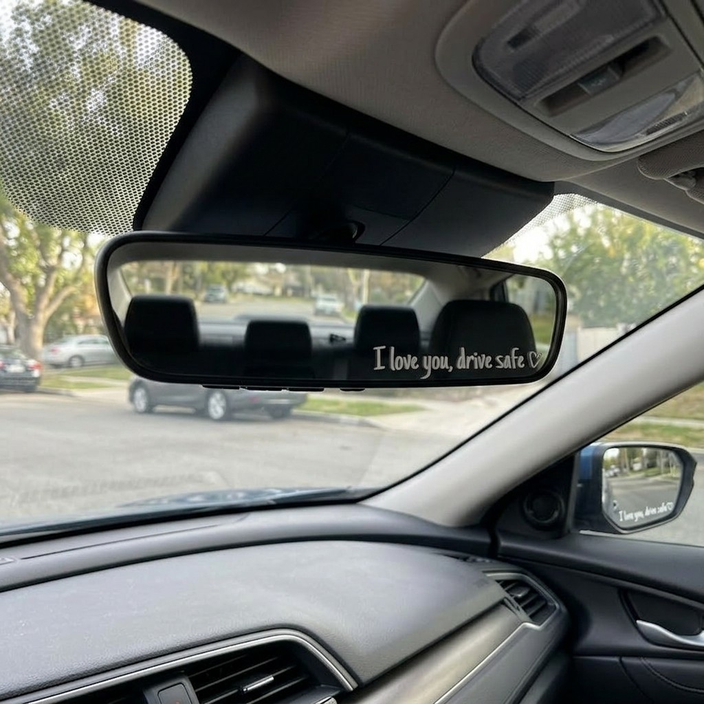 Car Window & Mirror Vinyl Decal Sticker – Drive Safe I Love You, 3 Per Set