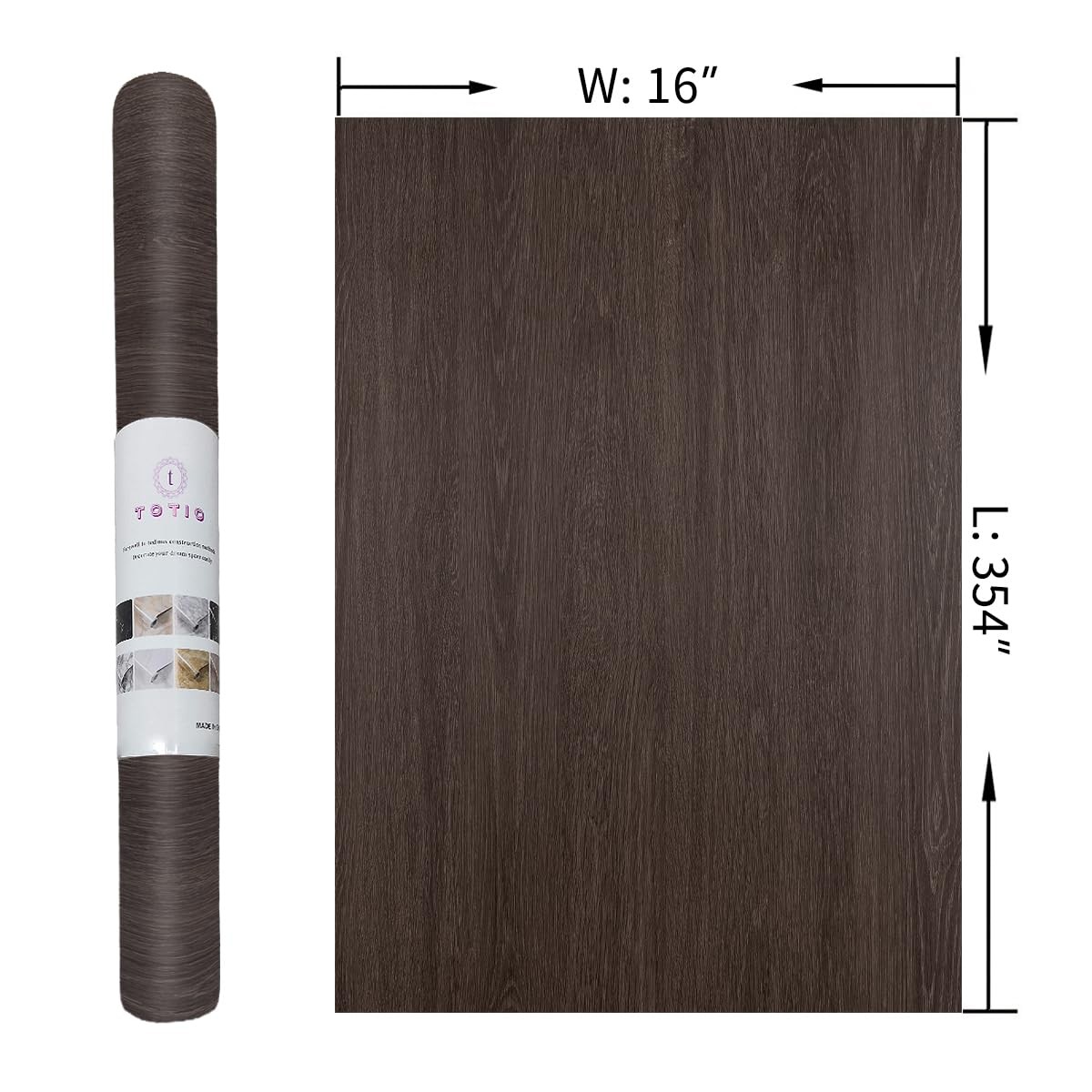 Dark Brown Wood Grain Paper Black Walnut Textured Peel and Stick Wallpaper 16…
