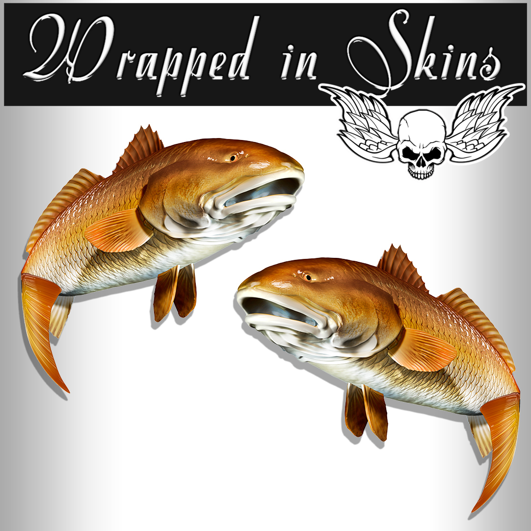 Fish Decals RED FISH Stickers Redfish Vinyl Tackle Box RV Graphics AFP-005