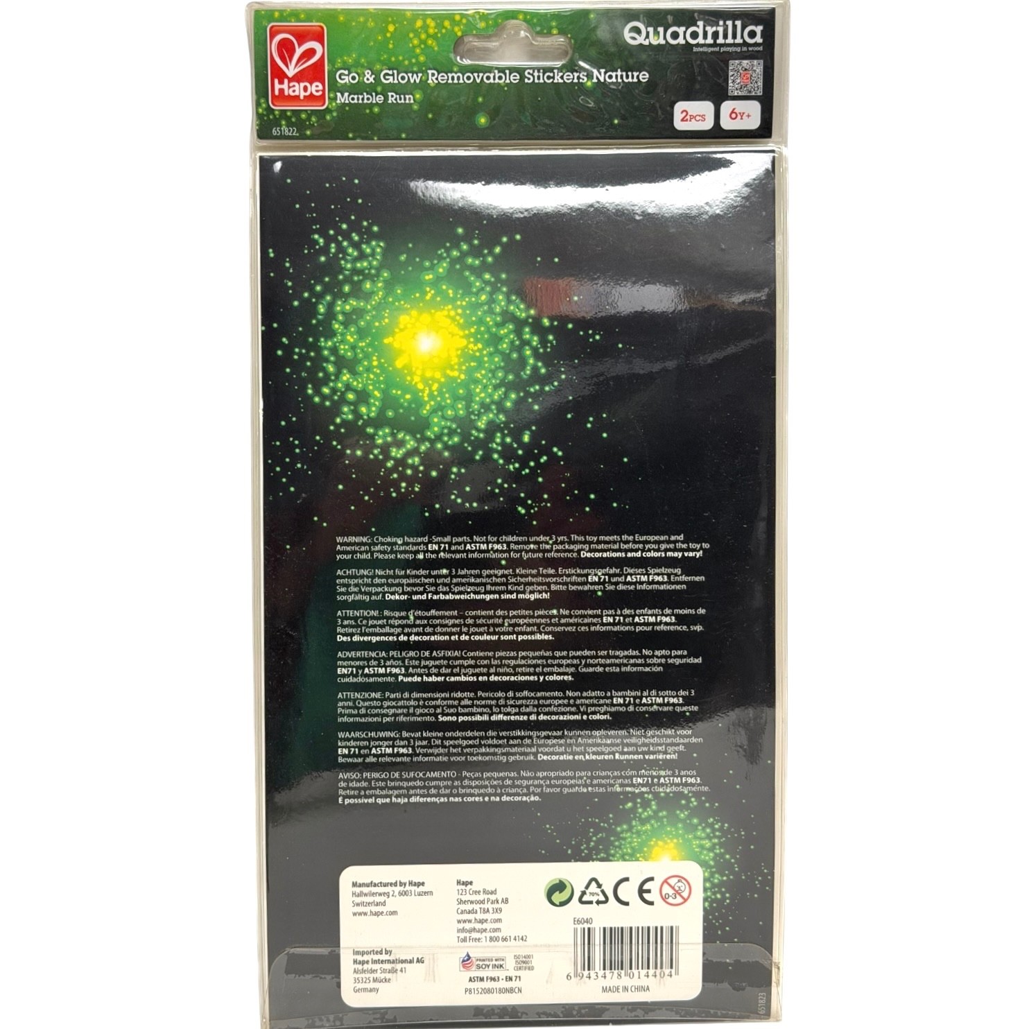 Quadrilla Go & Glow Removable Stickers Nature