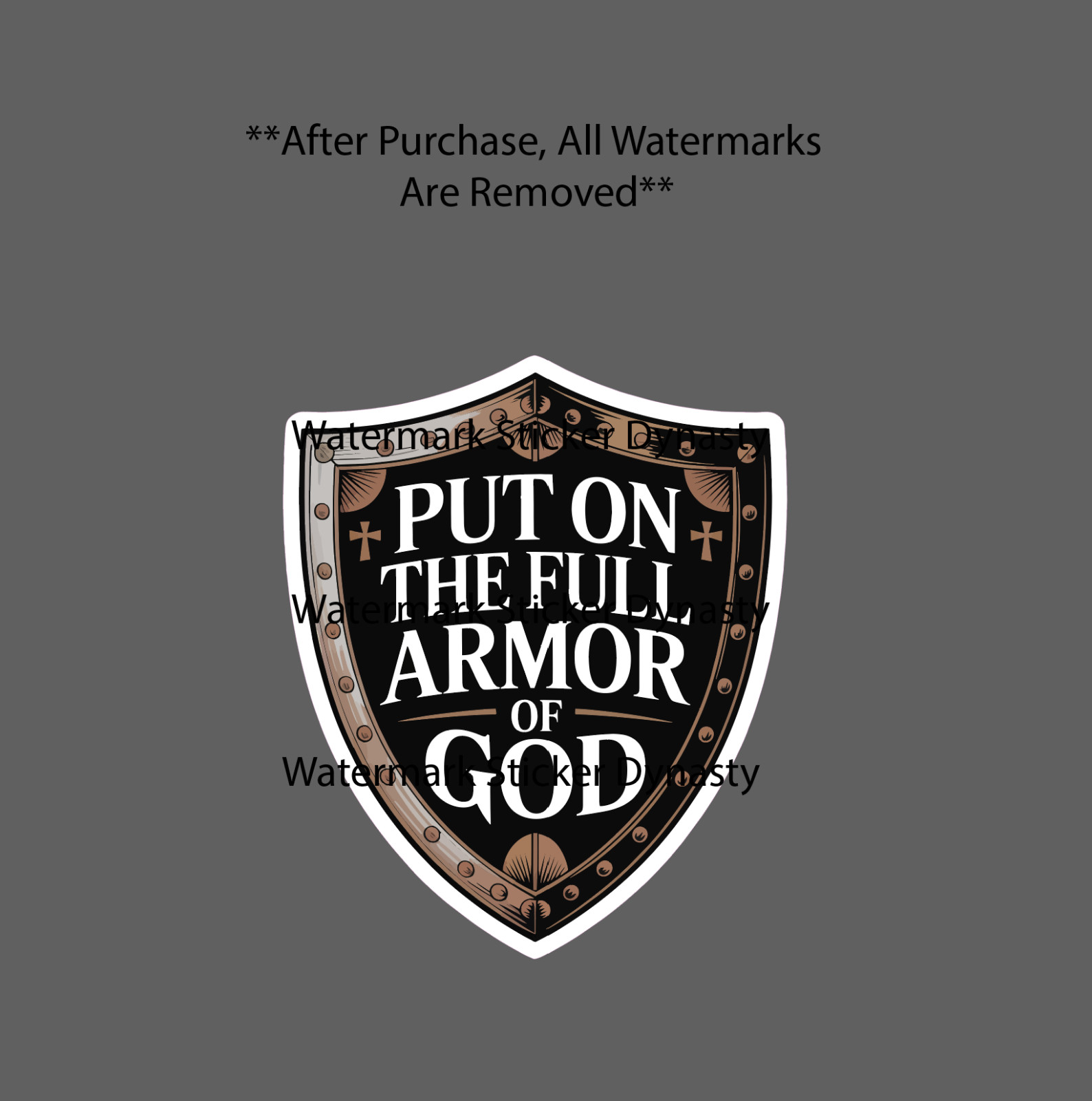 Put On The Full Armor Of God Sticker Waterproof Decal Bible Quote Jesus Gift NEW