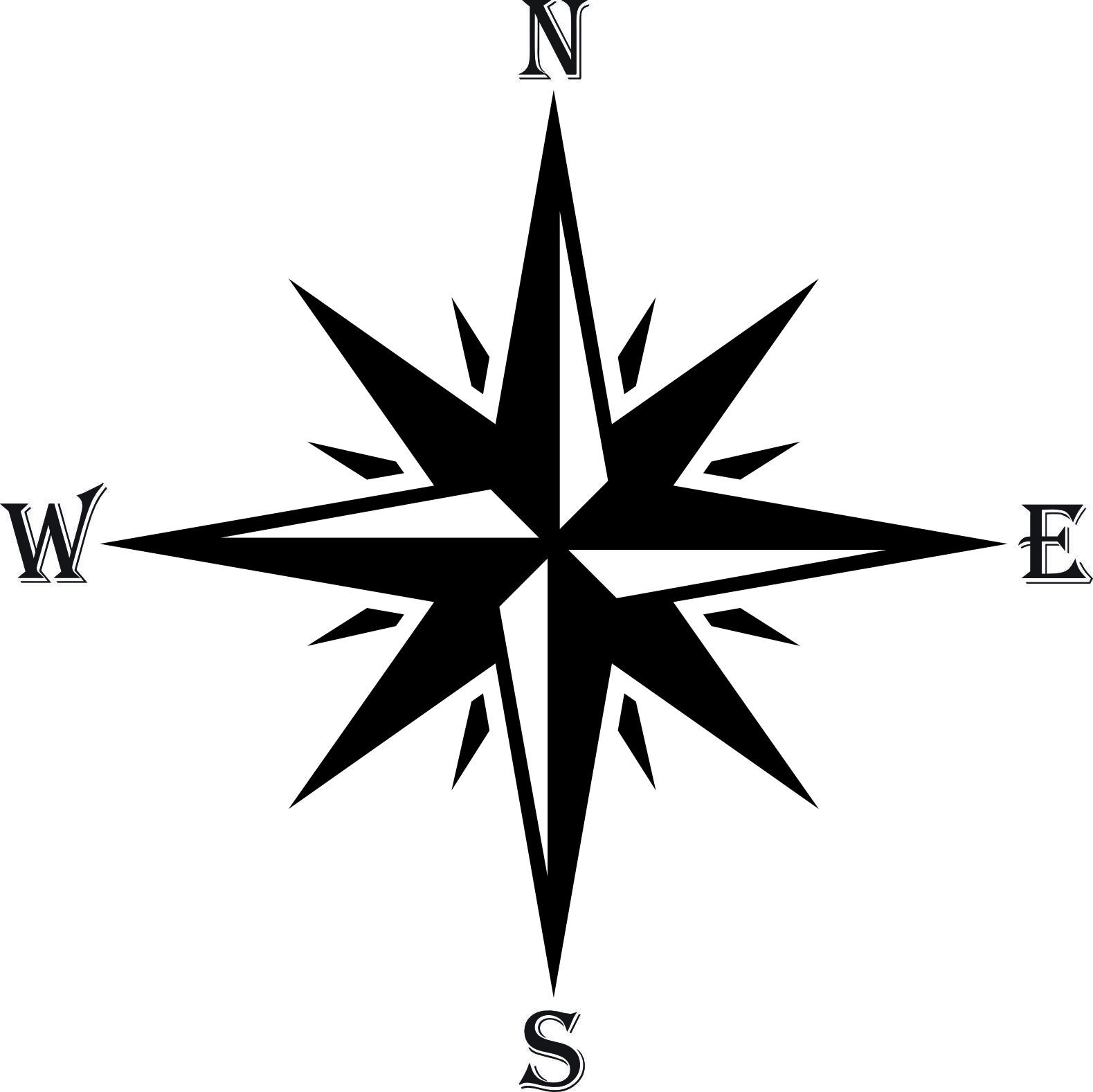 Compass Vinyl Decal Transfer Sticker For Walls Vehicle Trailer Premium Vinyl