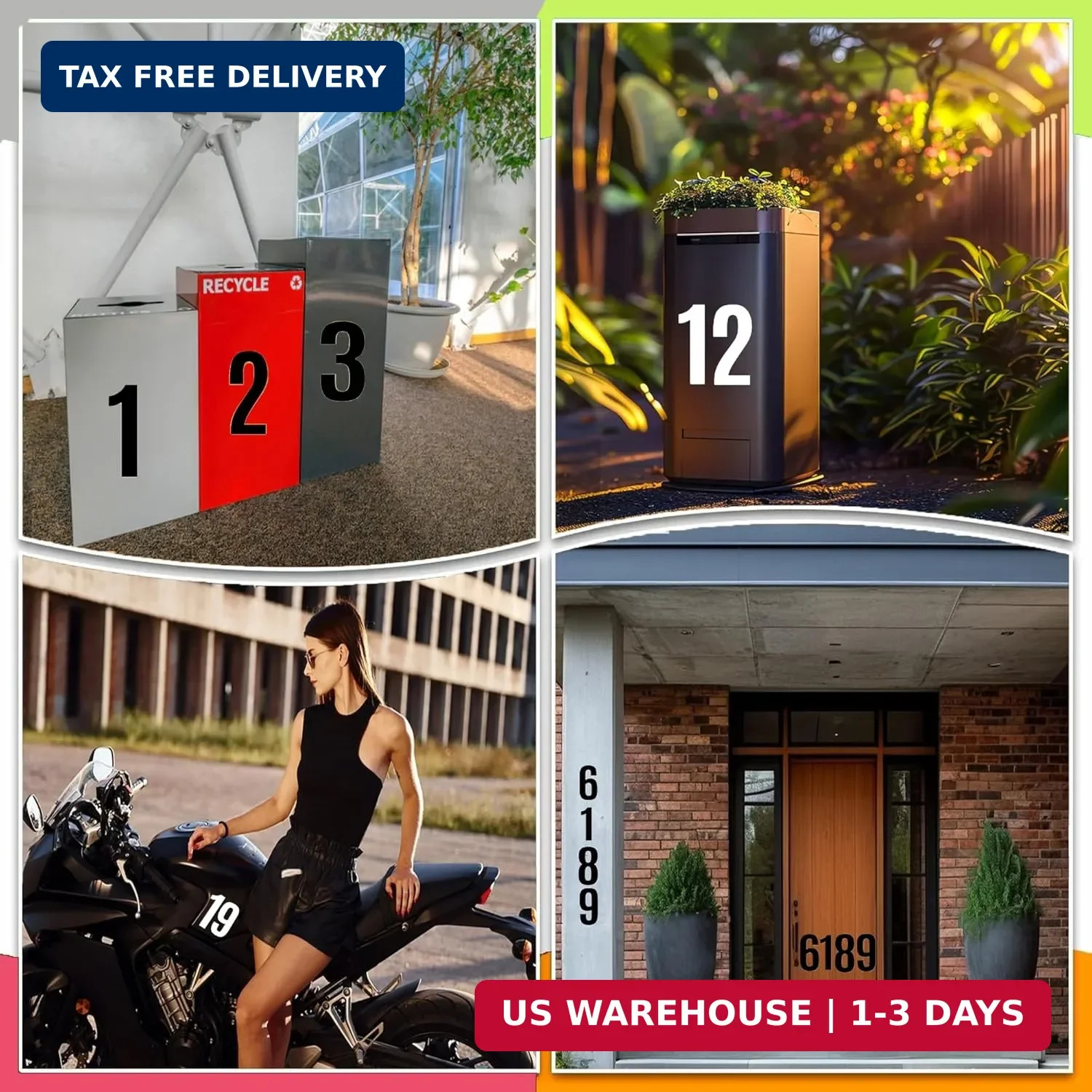 10 Sheets Mailbox Number Stickers 3 Inch – Self-Adhesive Vinyl Numbers 0-9 for