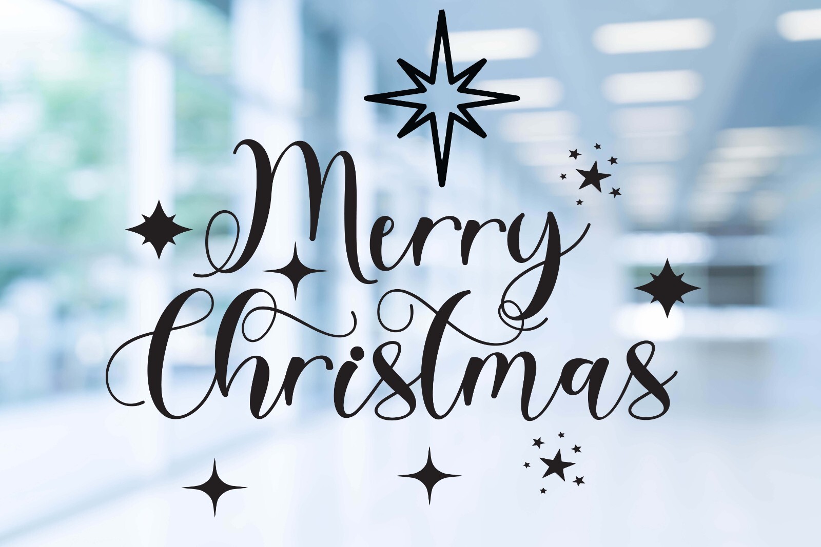 Merry Christmas sign decal, Christmas Entrance Decor, Holiday Art – n032
