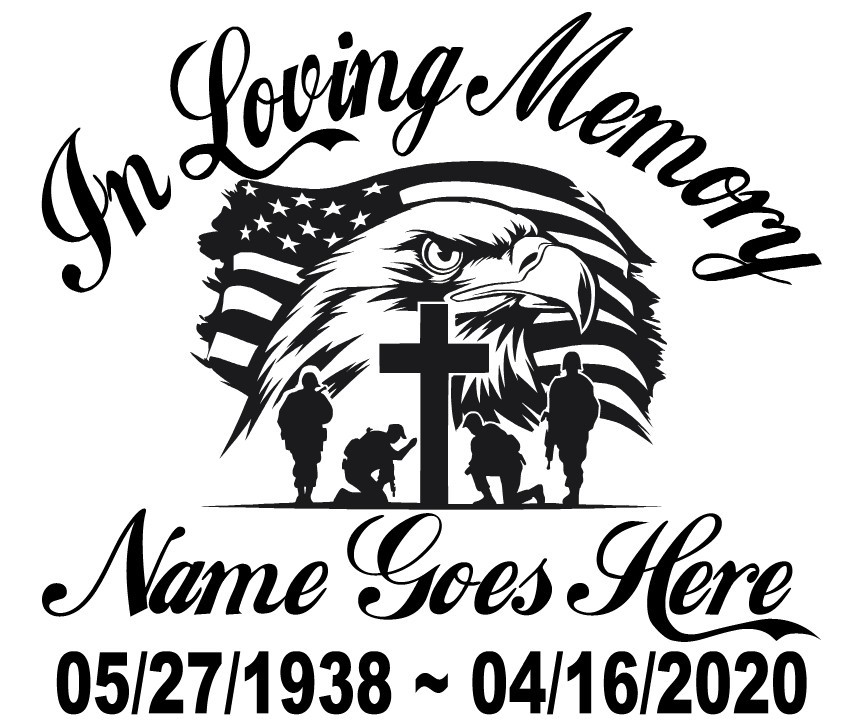 In Loving Memory Of – Military Armed Forces Sticker Decal Memorial Personalize 4