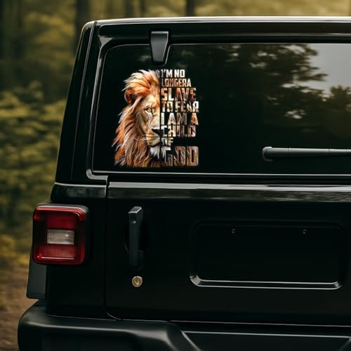 Premium Lion Car Decals, Funny Animal Waterproof Vinyl Sticker, 9×9 inches