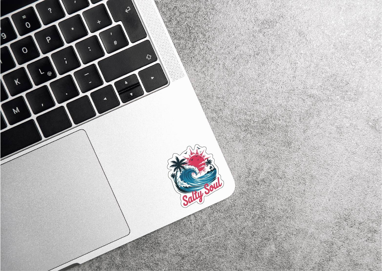 Beach Soul Decal Sticker Tropical Vacation Salt Sand Ocean Palm Trees Waves Surf
