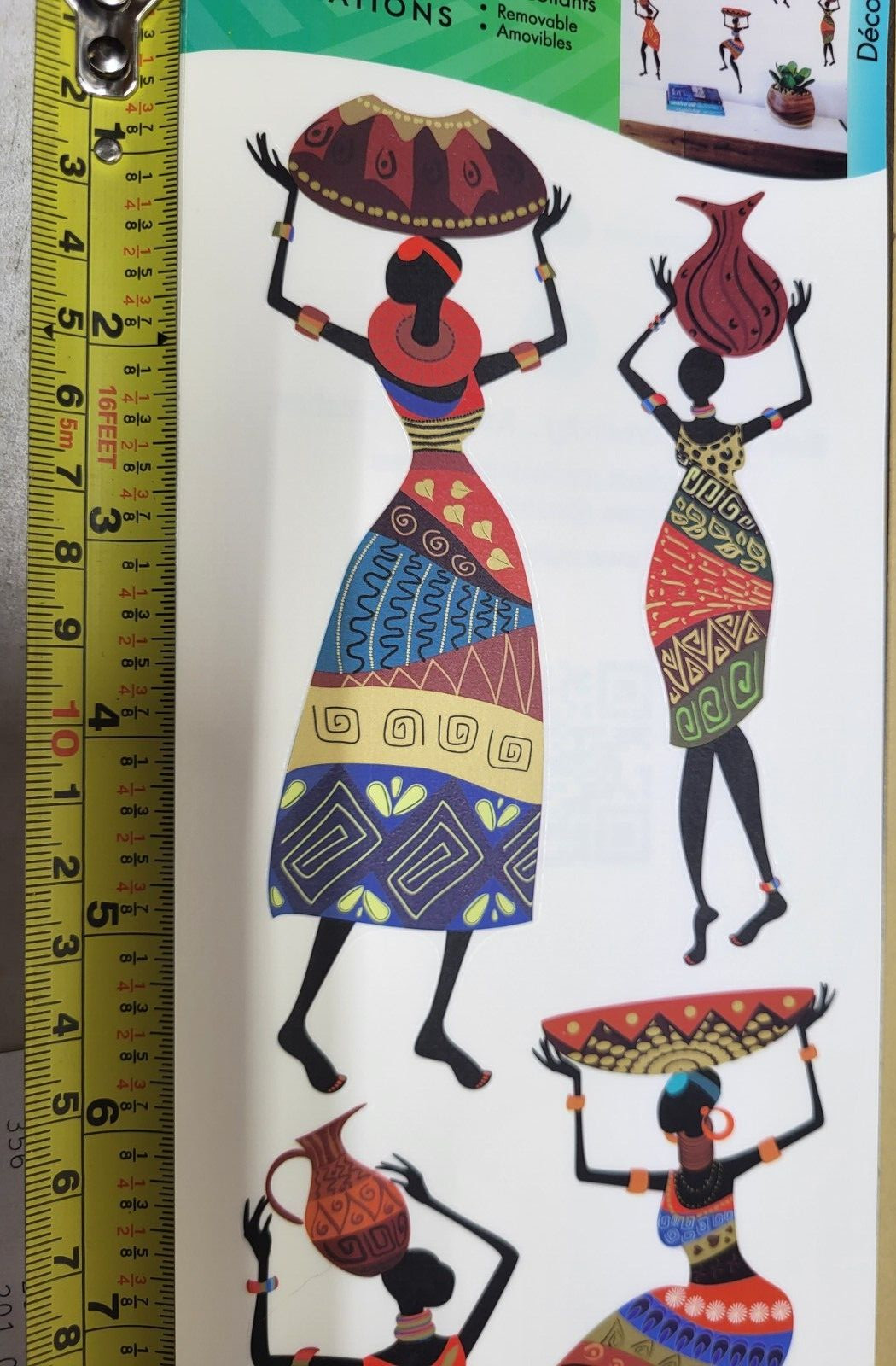 Wall Art Boarder Decor Decal Stickers African Women 6 cards Of 6 ( 36 total )