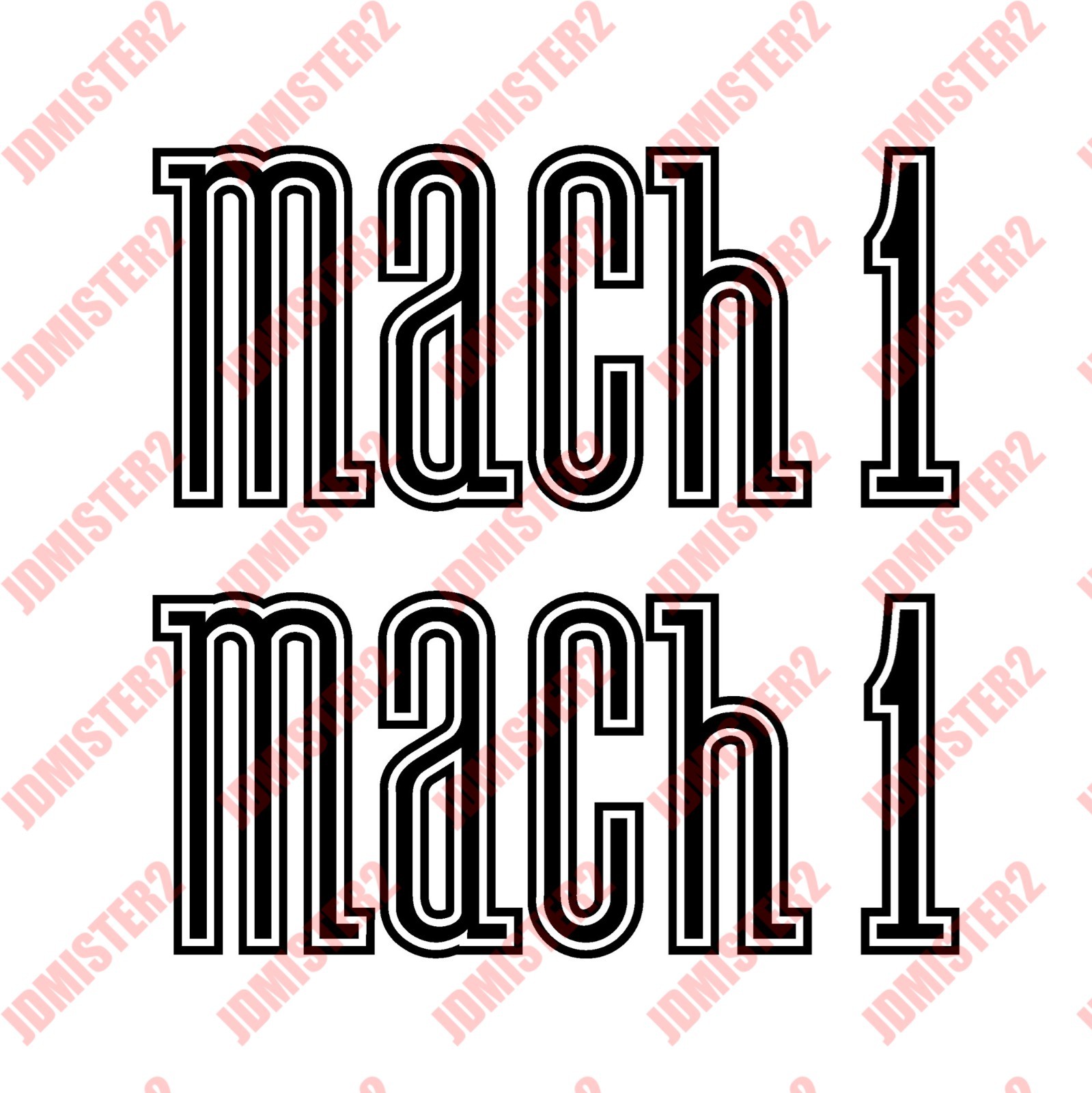 Ford Mustang Mach 1 car name Logo Die Cut Vinyl Graphic Decal Sticker – Any Size