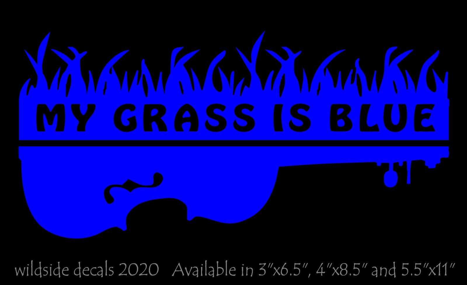My Grass Is Blue Decal with Fiddle Car Vinyl Music Sticker