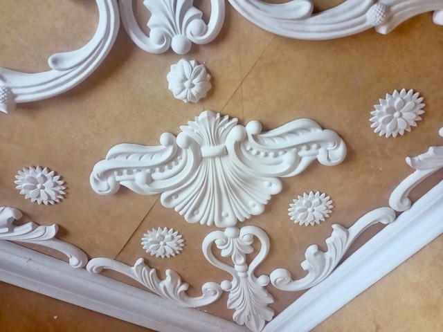 Stuckecke Stuckdecke Plaster of Paris Plaster Alabaster Gipsstuck Handgefertigt
