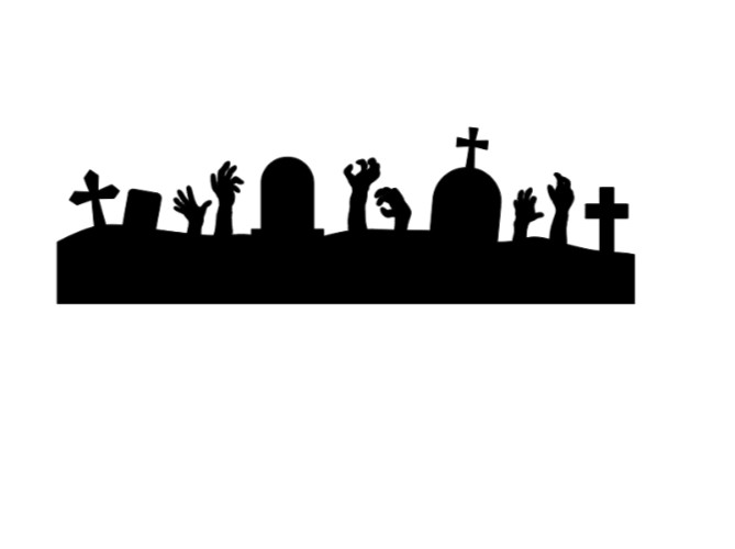 Graveyard Vinyl Decal Sticker Car Truck Window Tombstones Halloween Horror s3