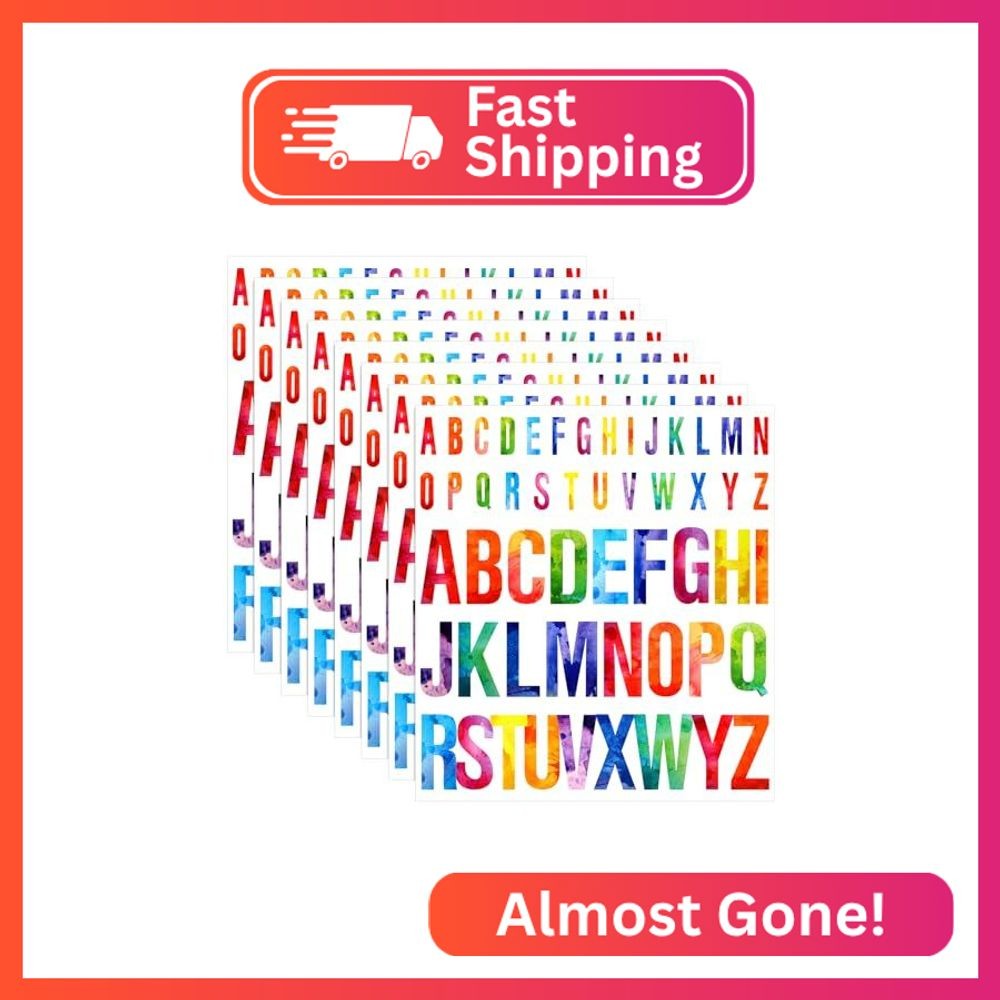 Gersoniel 416 Pieces 8 Sheets 2 Inch 4 Inch Letter Stickers, Large Self Adhesive
