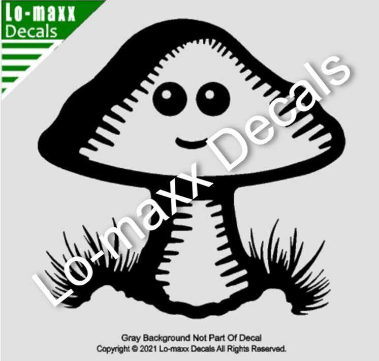 Happy Mushroom Man Unique Art Car Truck Window Woodland Die Cut Vinyl Decal