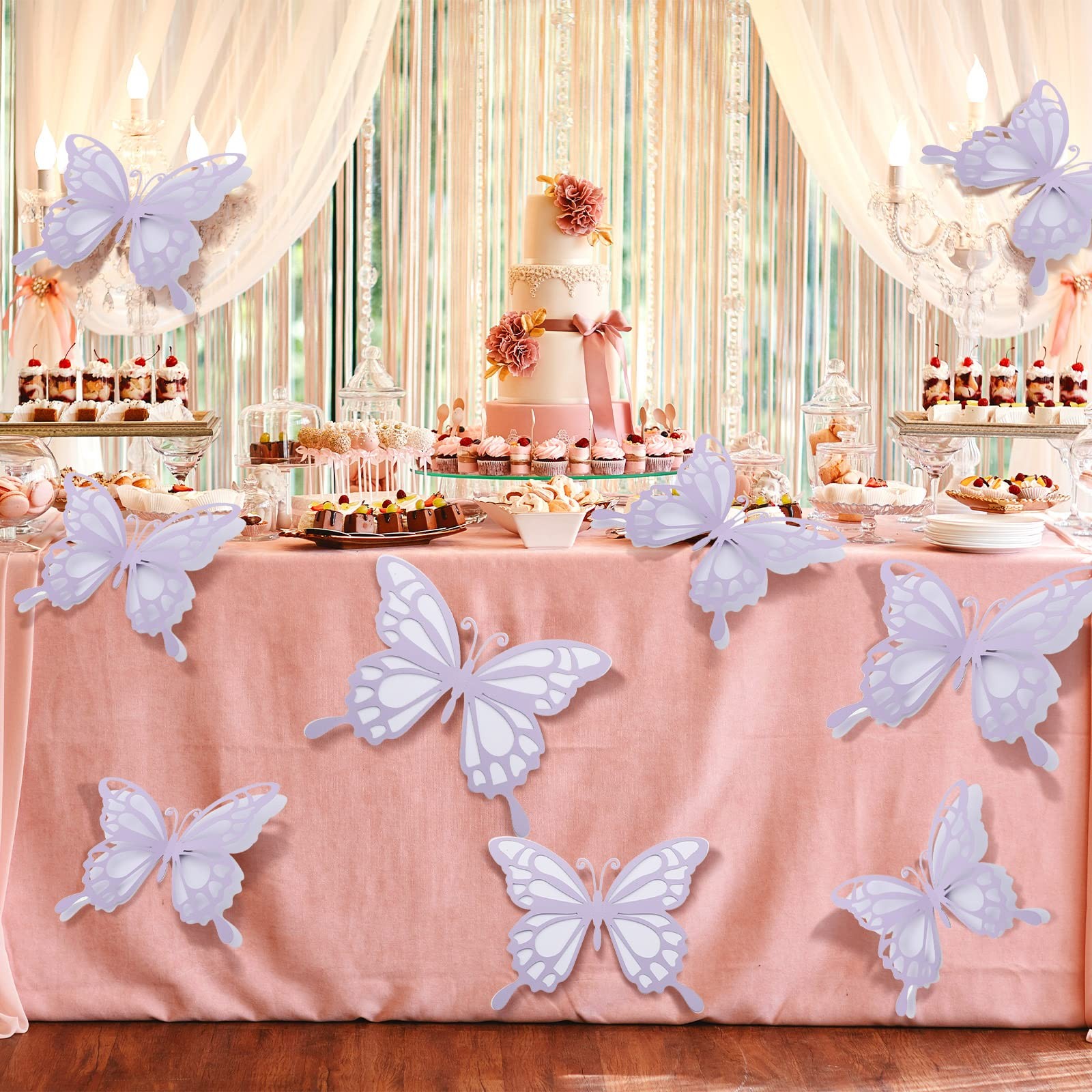 12 Pcs 3D Large Butterfly Party Decoration 12 Inch 10 Inch Big Butterfly Cent…