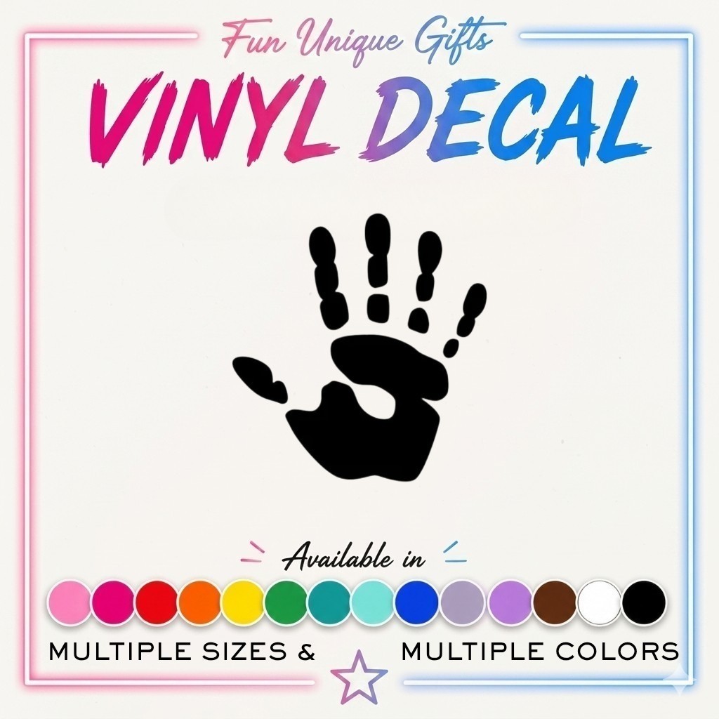Hand Print Vinyl Decal Sticker -Multiple Colors & Sizes- FREE SHIPPING!