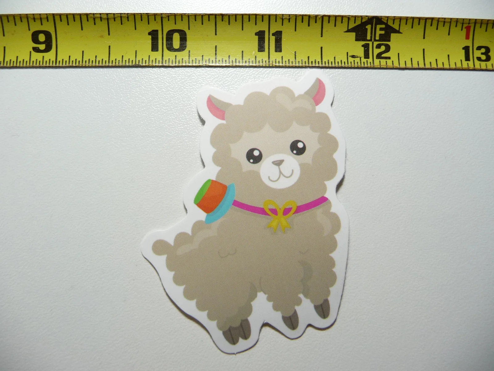 BABY LLAMA PRESENT SMALL STICKER DECAL BOW FARM PET FUNNY