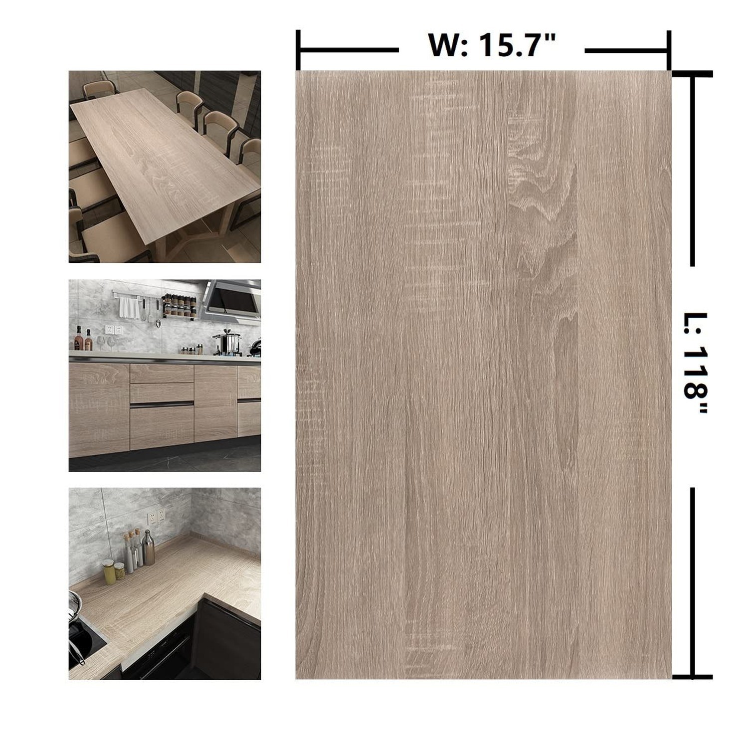 Light Brown Wood Wallpaper Peel and Stick Wood Grain Contact Paper Waterproof…