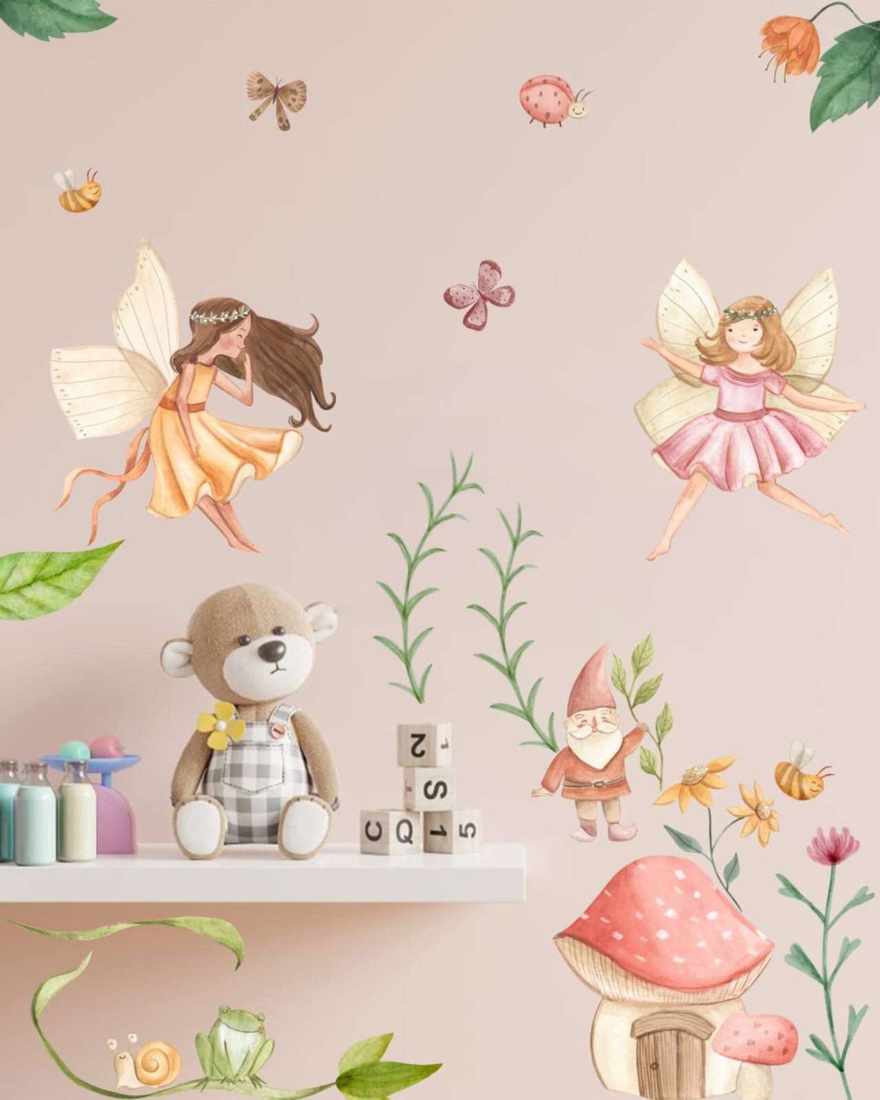 Fairy Angel Wall Sticker Flower Fairy Wall Decals Fairy Nursery Decor Fairy G…