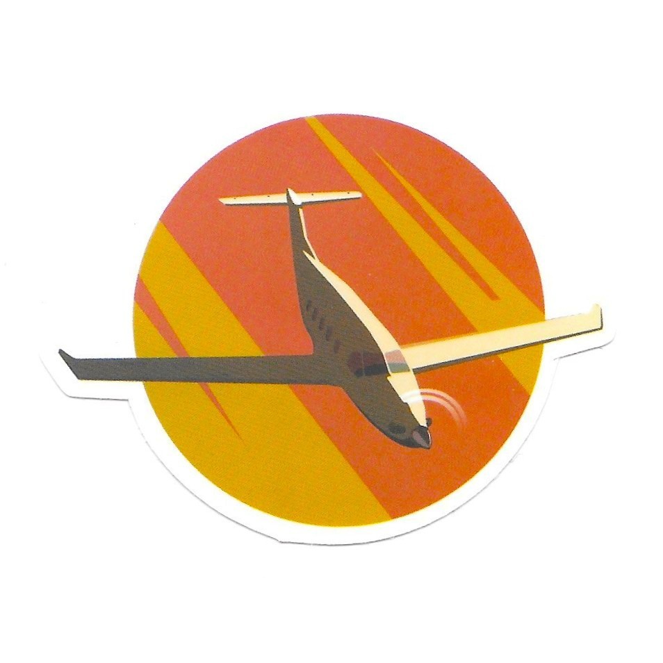 Retro Airplane Vinyl Sticker Pilot Aviation Sunset Small Plane Flying Decal