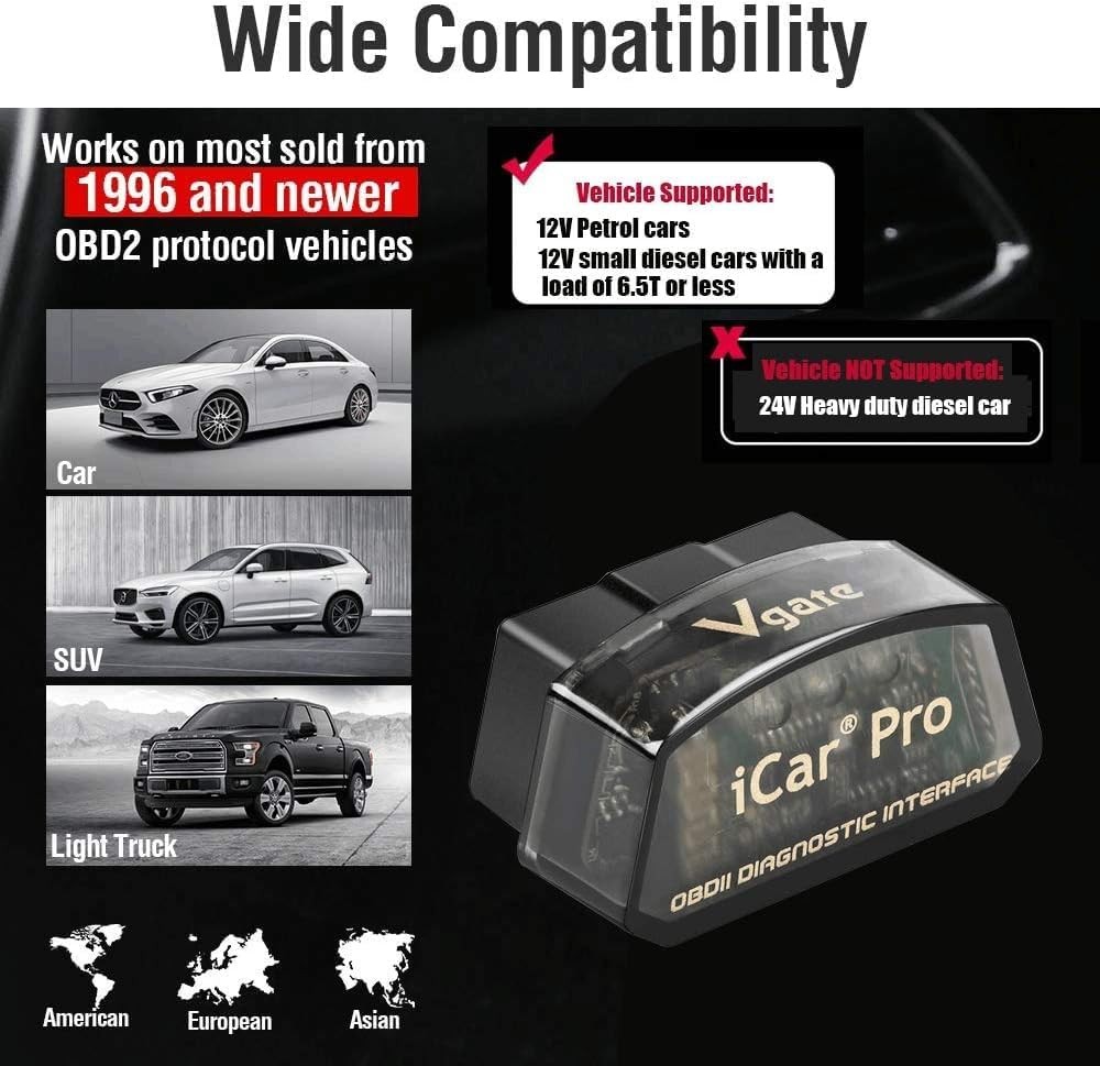 iCar Pro Bluetooth 4.0 (BLE) OBD2 Fault Code Reader OBDII Code Scanner Car Check