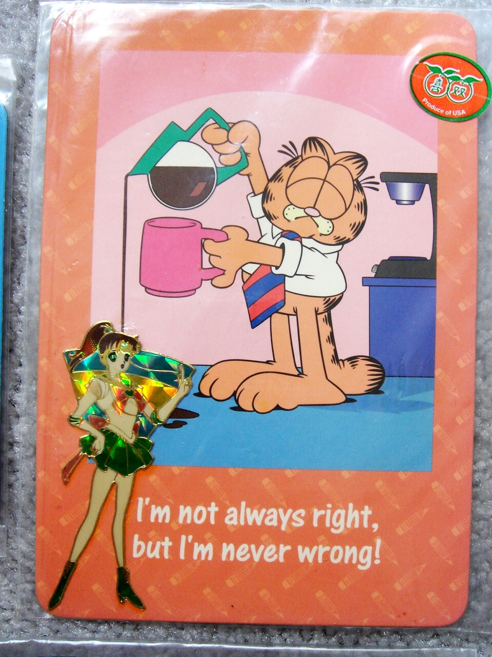 7 Magnet – 1995 Favorite Funnies 5” x 3.5” Greeting Card, Garfield, Vtg Rare