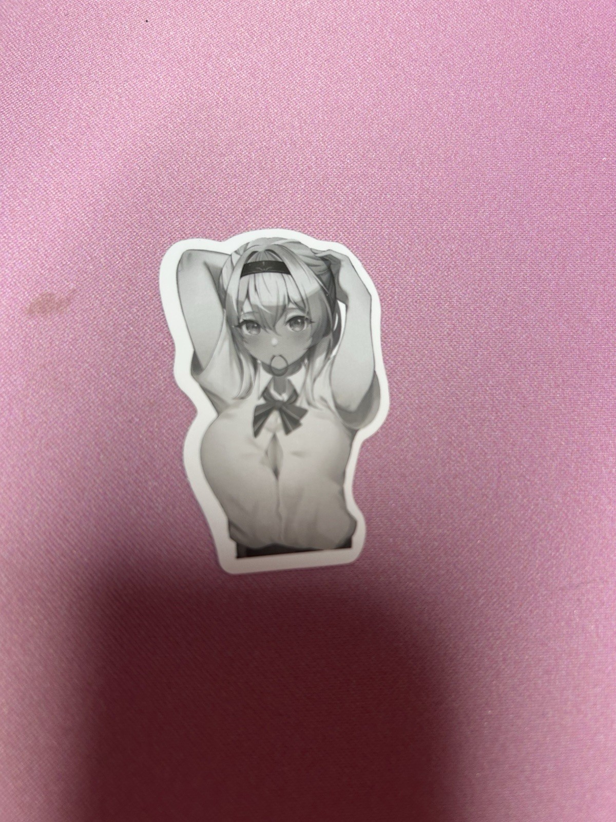 black and white waifu lewd stickers #15