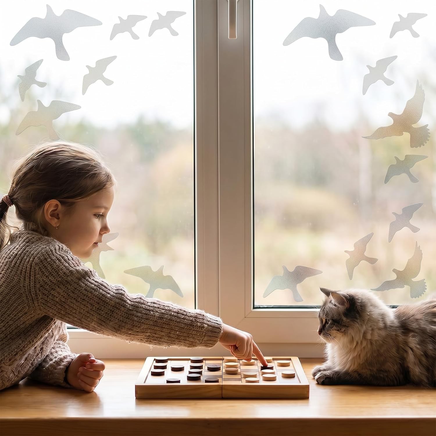 12 Pcs Anti-Collision Window Bird Stickers Glass Door Decals Prevents Strike