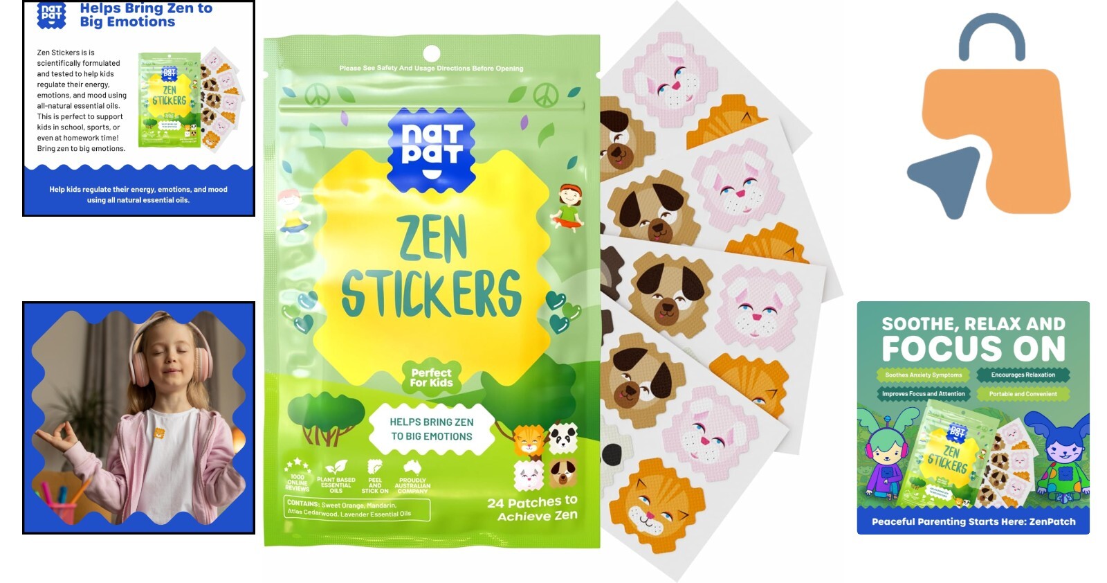 Calming Mood Support Stickers – 24 Chemical-Free Zen Patches for All Ages