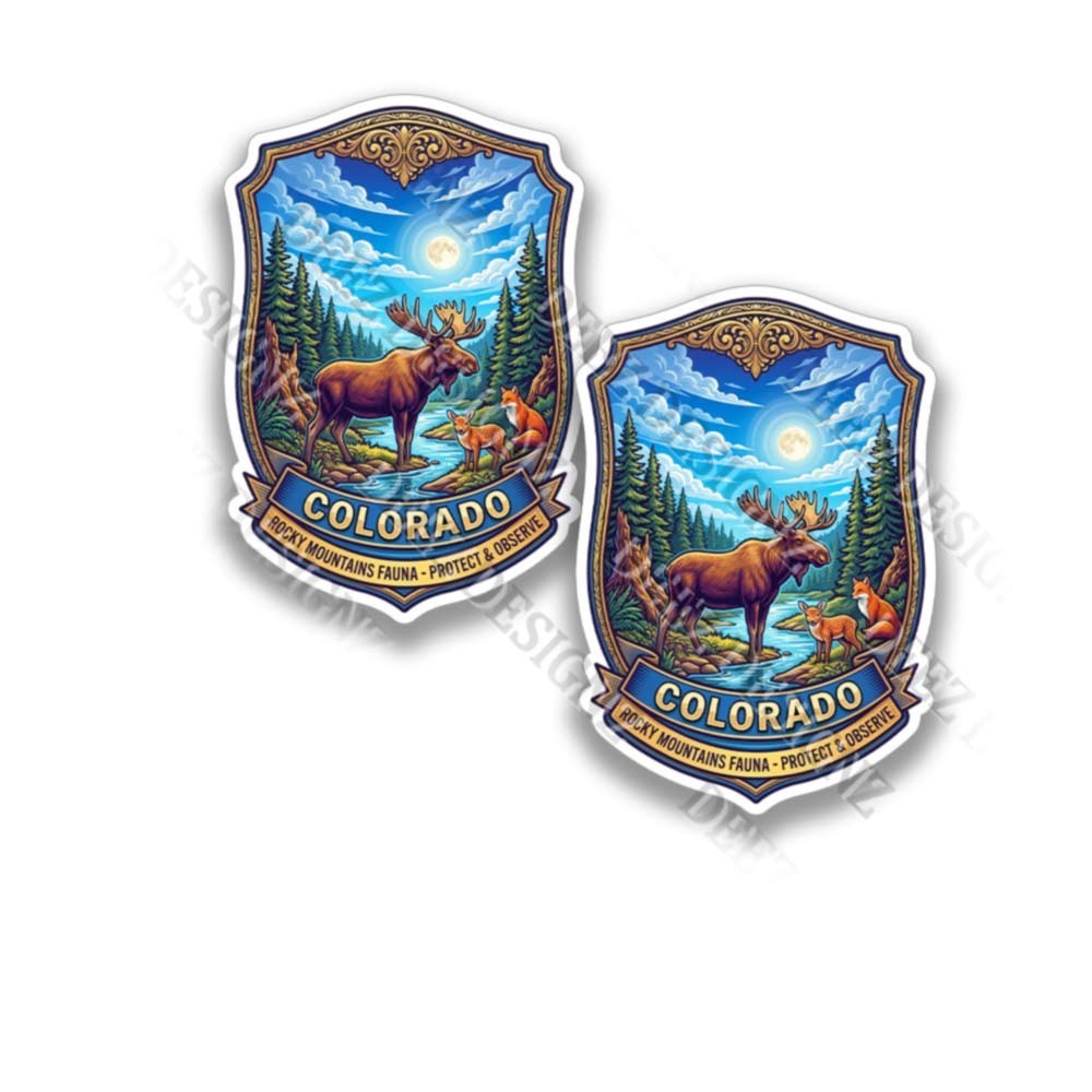 Colorado Rocky Mountain Moose Vinyl Decal Wildlife Sticker 2 Pack 44272