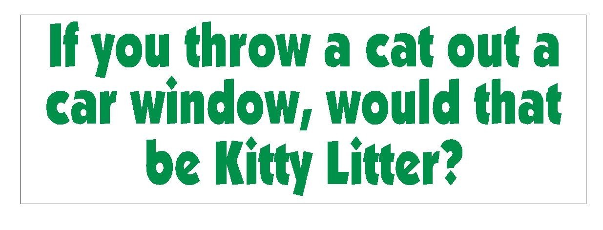Kitty Litter Funny Bumper Sticker or Helmet Sticker D636 Cat Kitten