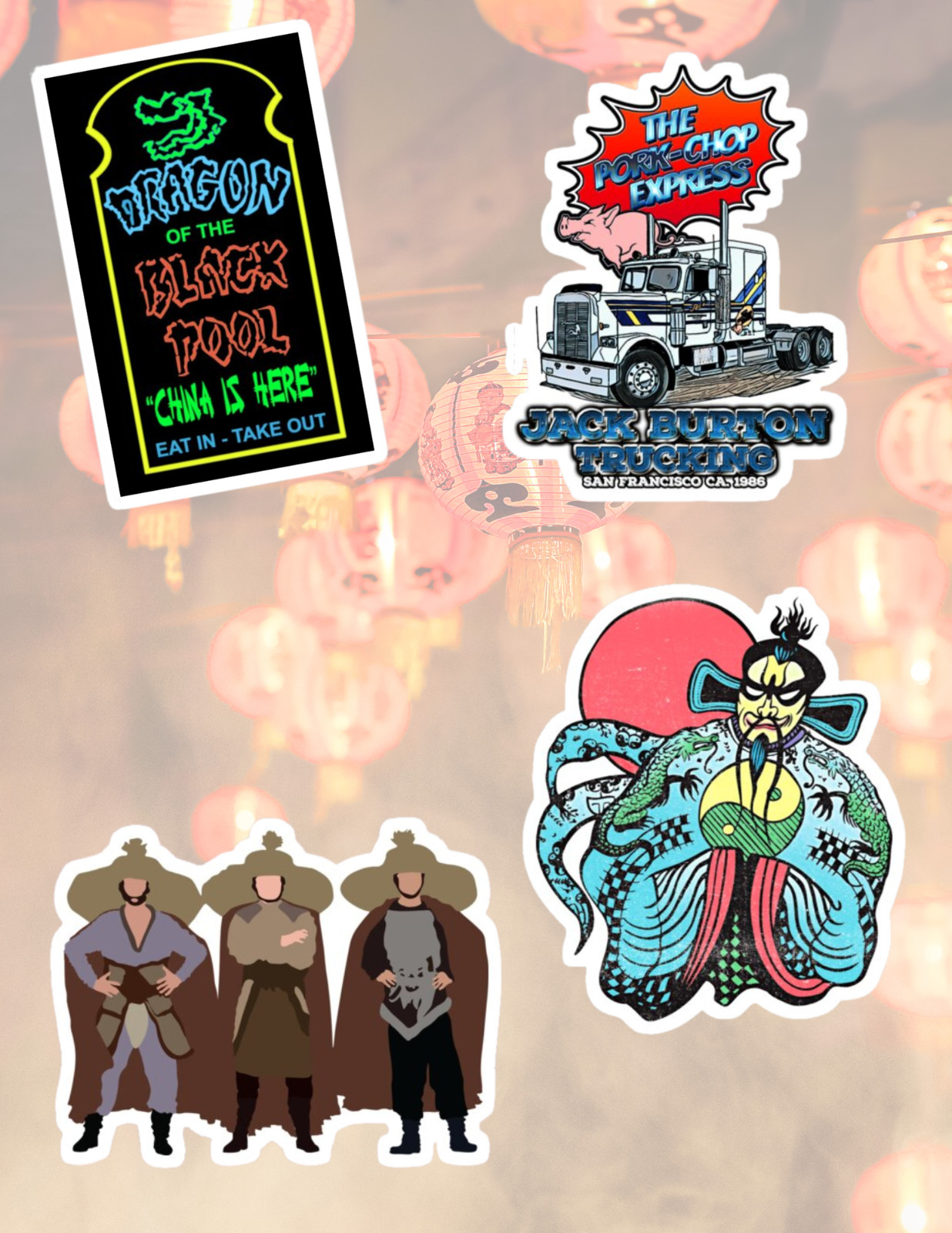Big Trouble In Little China 80's 4pc Sticker Pack