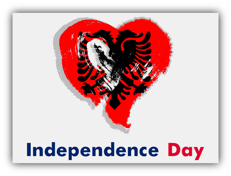 Albania Flag Heart Independence Day Car Bumper Sticker Decal