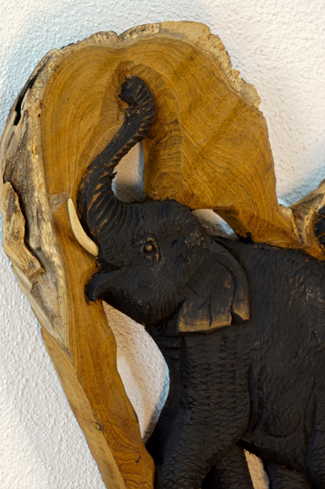 Wall Picture Thai Elephant Carving Wall Decoration Teak Wood Relief Thailand