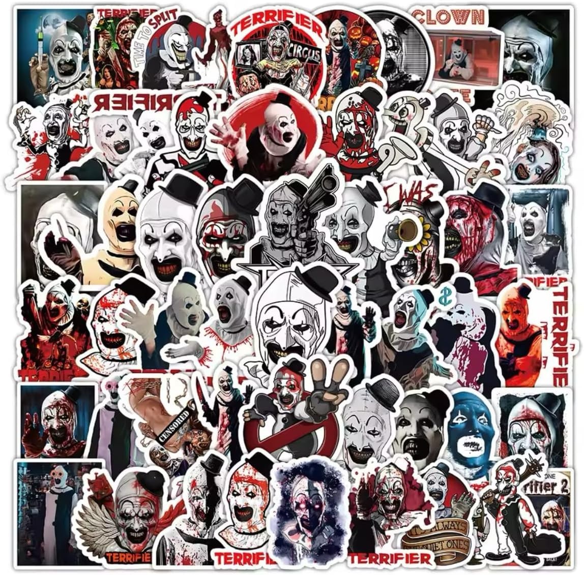 Art The Clown Terrifier 50 Sticker Lot Stickers Halloween Horror Creepy Scary !!