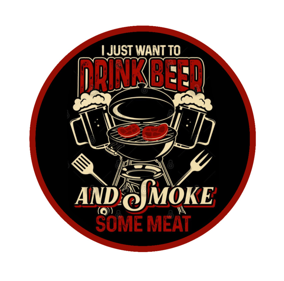 BBQ (Drink Beer Smoke Meat) 4" Handmade Vinyl Decal Vehicle Cooler Grill Laptop
